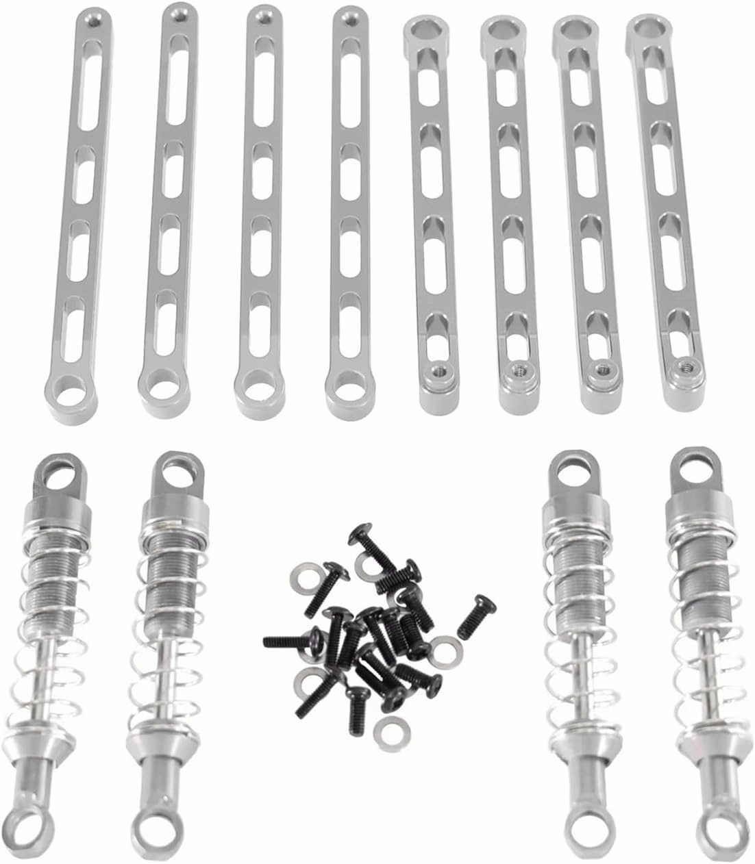 Rc Shock Absorber For MN For MN168 For MN78 1/12 Metal Upgrade External For Spring Shock Absorber Fixed Rod RC Car Parts Accessories Upgrade Replacement And Use(Silver)