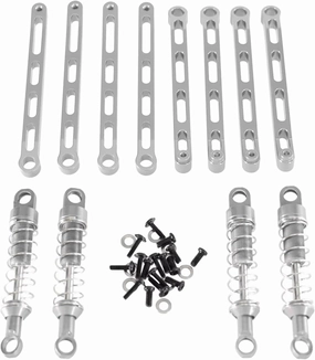 Rc Shock Absorber For MN For MN168 For MN78 1/12 Metal Upgrade External For Spring Shock Absorber Fixed Rod RC Car Parts Accessories Upgrade Replacement And Use(Silver)