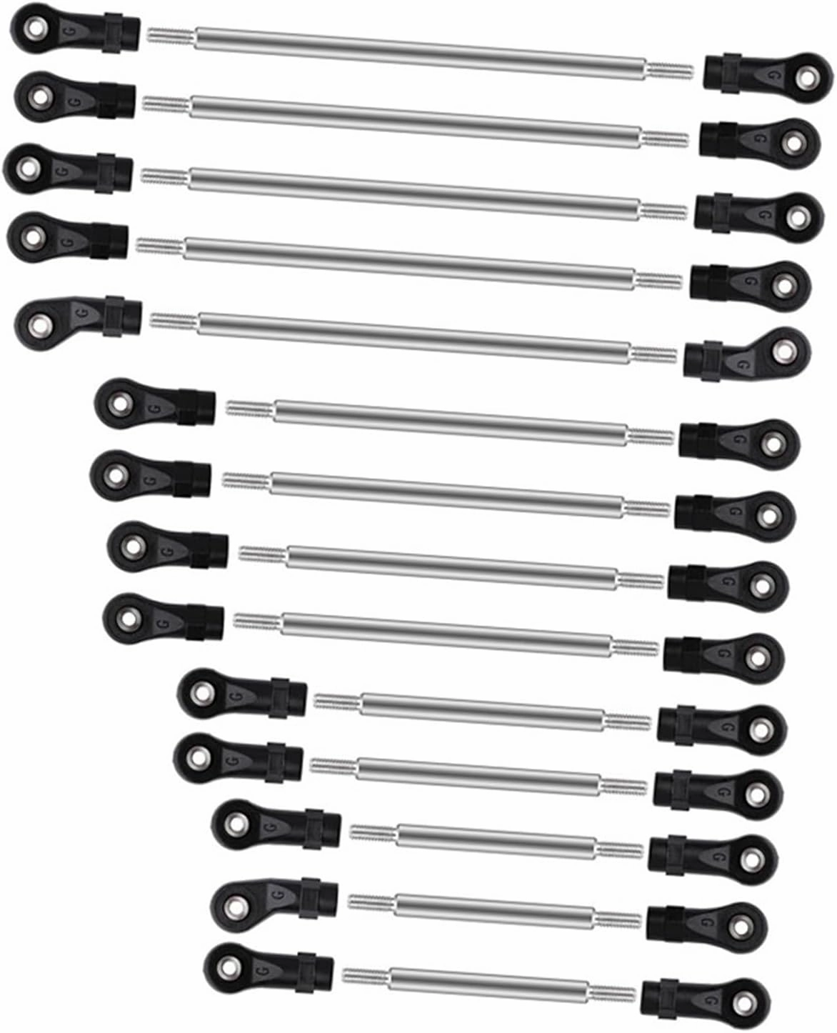 RC Spare Part for Traxxas for TRX6 G63 1/10 14pcs Stainless Steel Links Linkage Pull Rod Rod End RC Crawler Car Upgrade Parts Replacement Accessories