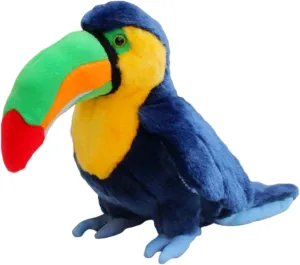 Realistic Toucan Plush - 9'' Blue Toucan Stuffed Animal - Stuffed Bird Plushy and Squishy Toy- Cute Plushie Toys Gift for Boys and Girls