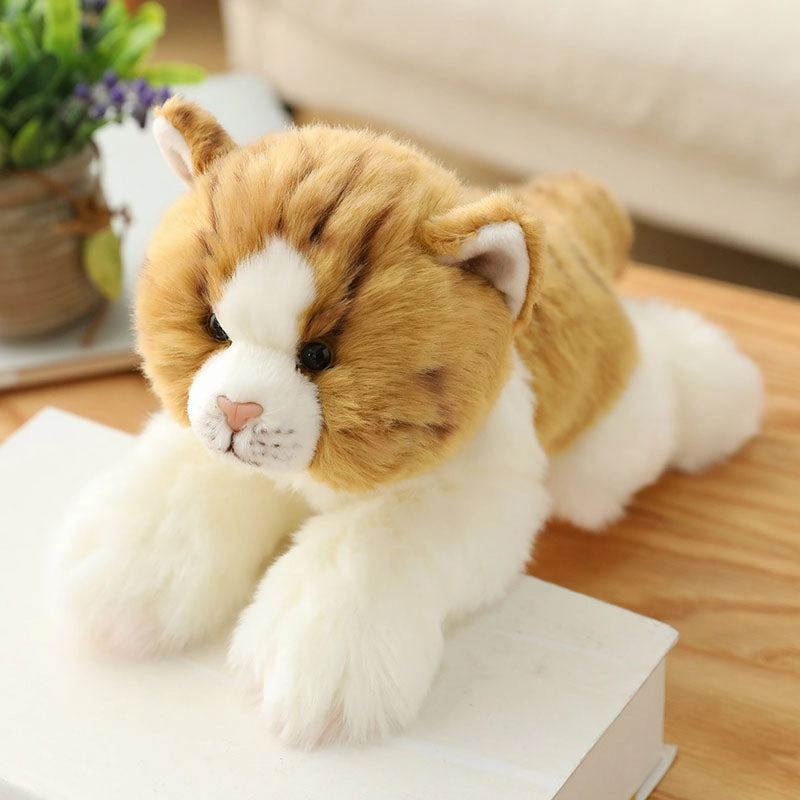 Realistic Cute Orange Cat Plush Toy