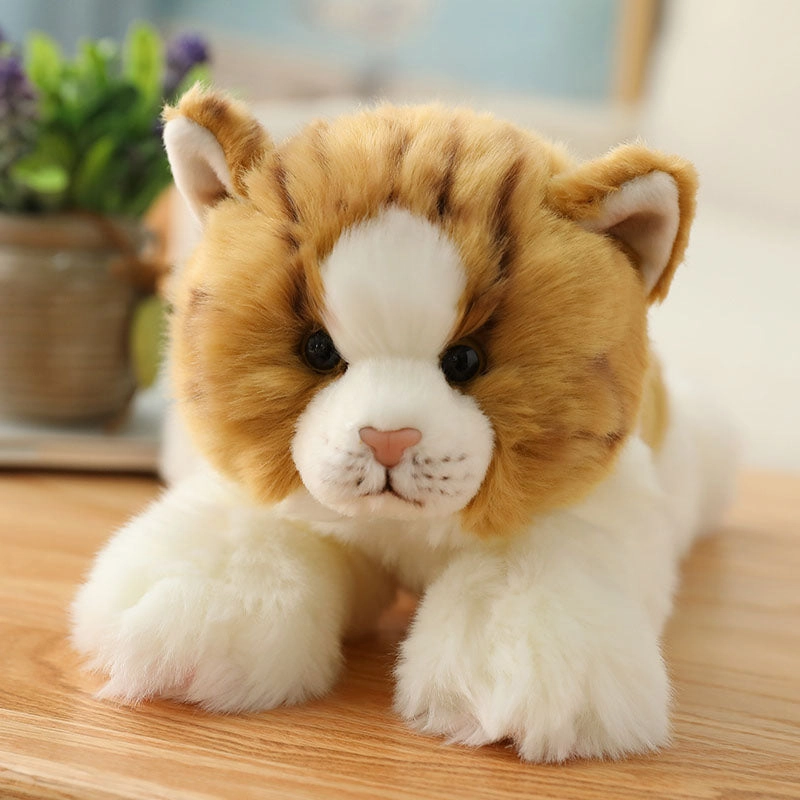 Realistic Cute Orange Cat Plush Toy