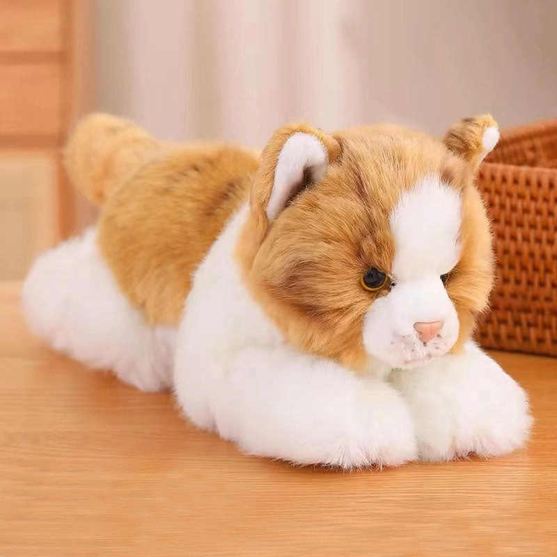 Realistic Cute Orange Cat Plush Toy