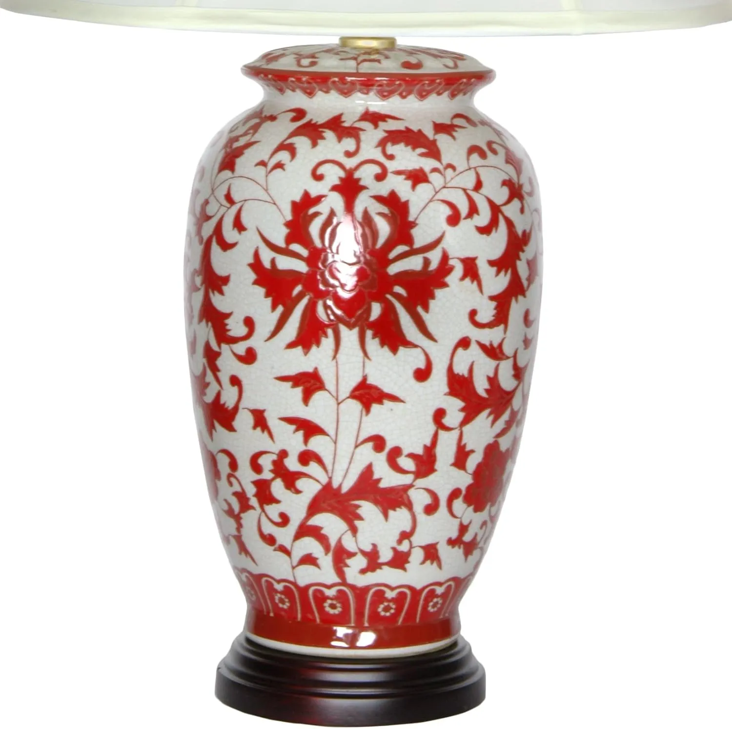 Red Lantern Classic Design Porcelain Lamp