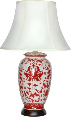 Red Lantern Classic Design Porcelain Lamp