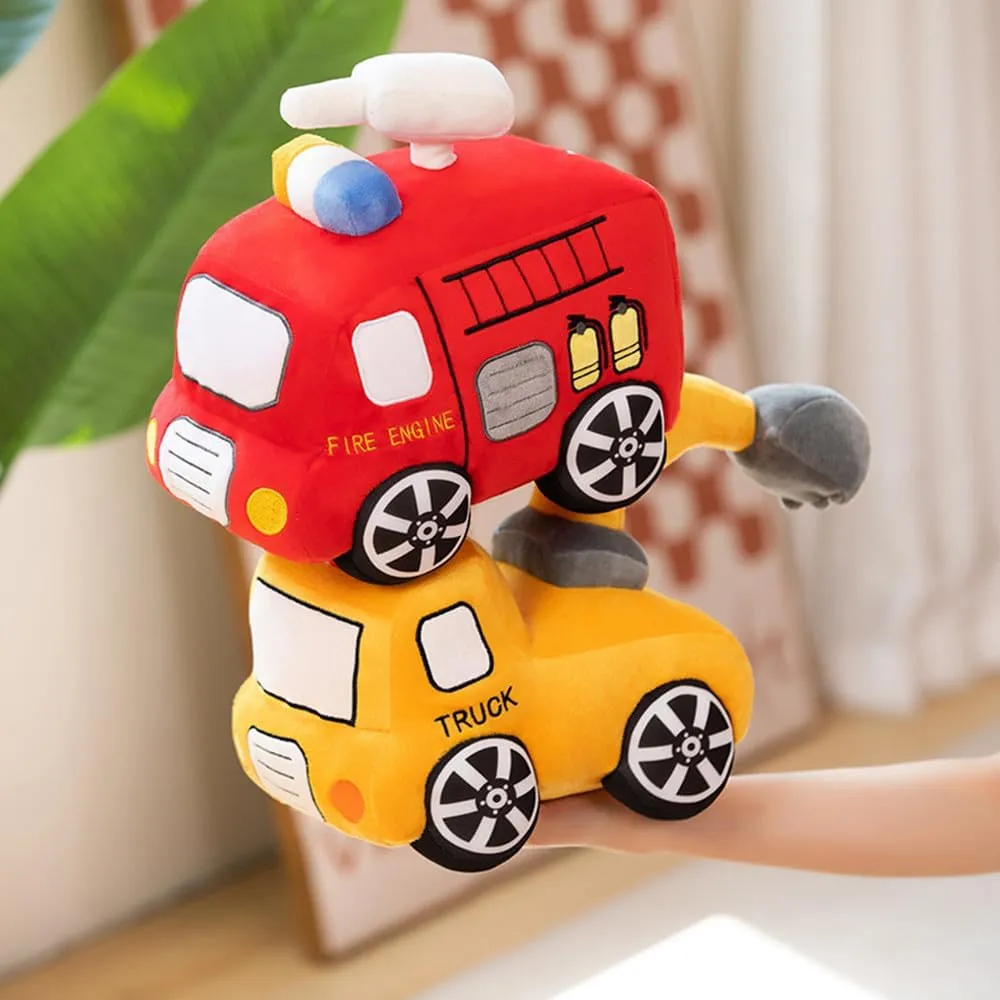 Red School Bus Plush Toy Car Cute Cartoon Pillow Stuffed Van Car Cushion Plush Car Gift Cushion Children's Birthday Party Gift (11X7X6Inch)