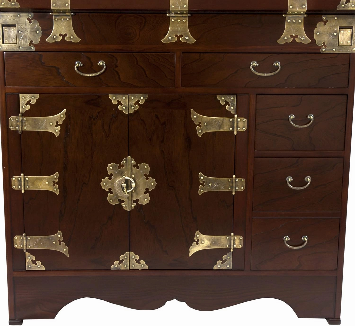 Red Lantern KRN-H-32 Korean Antique Style Drop Leaf Secretary Desk, Onesize, Chestnut