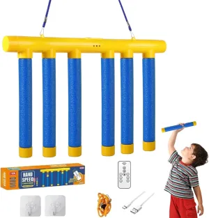 Reflex Challenge Game, Hand Eye Coordination Training Reaction Training Toy, Upgrade 3 Adjustable Speed Drop Stick Game with Remote Control, Falling Sticks Catching Game for Kids Adults