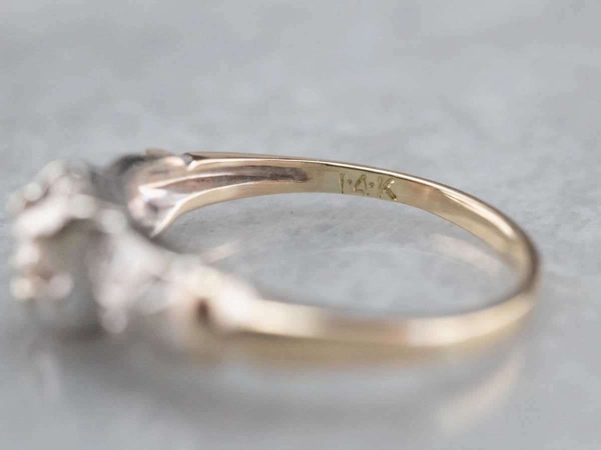 Retro Era Diamond Engagement Ring