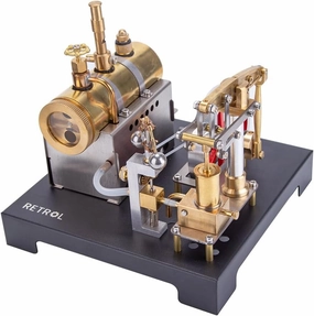 Retrol SE-01 Beam Steam Engine Model Kits That Works, Full Metal Retrol Metal Engine Horizontal Boiler Steam Engine Kit, DIY Mini Engine Science Physical Experiment Toys for Adults