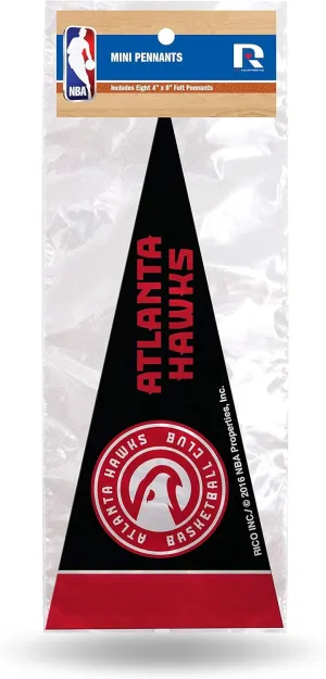Rico Industries NBA Mini Pennant Set 4" x 9" Felt Mini Pennant Team Set (Includes 8 Pieces)