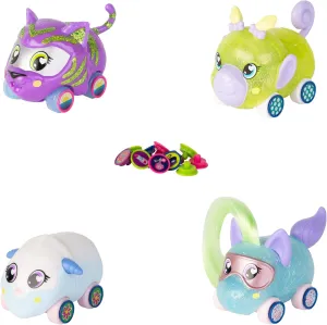 Ritzy Rollerz Toy Cars for Girls with Surprise Charms, 4Ever Friends, Four Cute Cars with Unique Fashion Finishes, 4 Pack