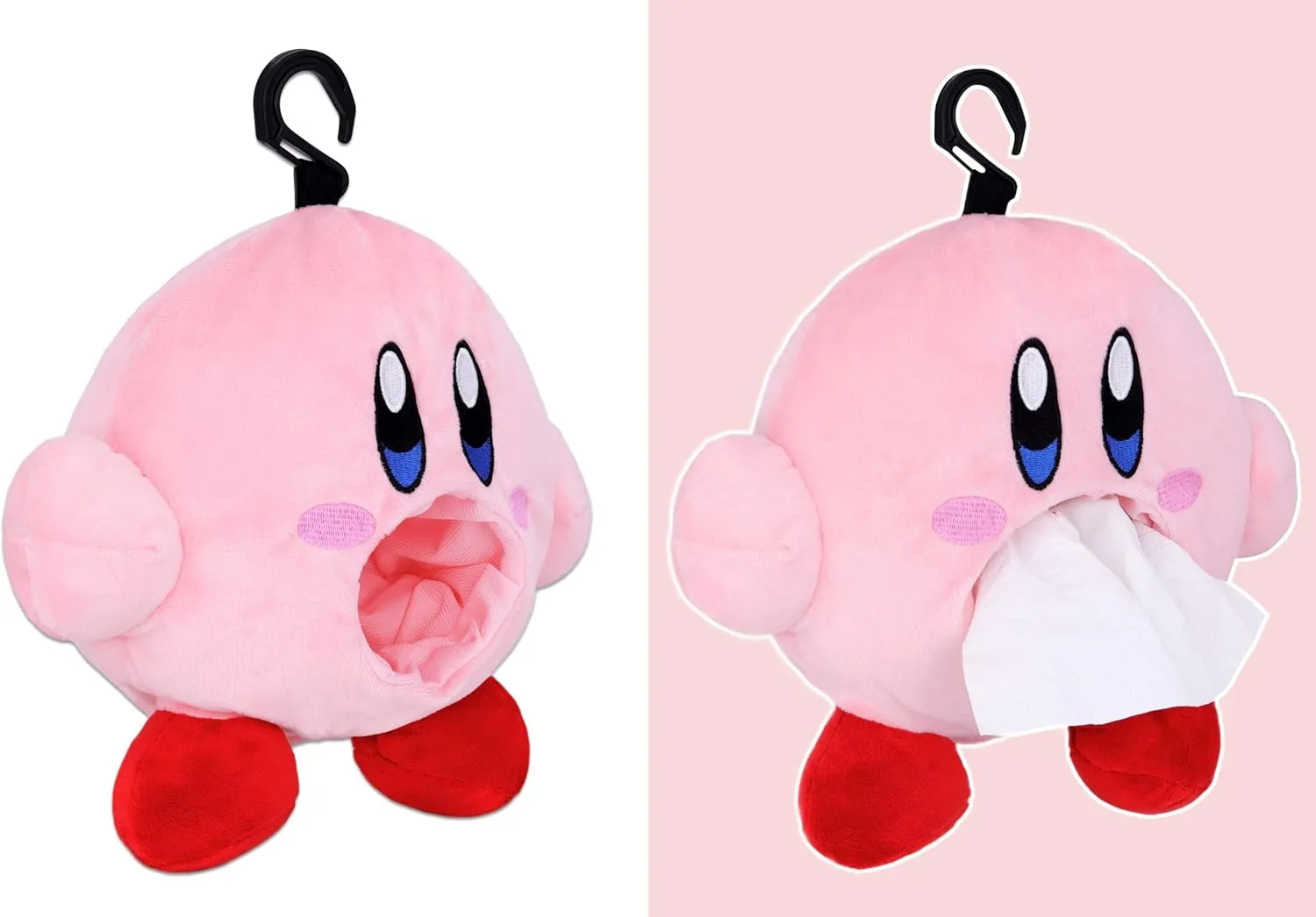 Roffatide Anime Kirby Tissue Box Cartoon Plush Doll Tissue Cover Creative Paper Holder Napkin Box Paper Storage for Car Home Bathroom