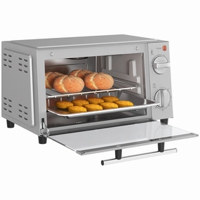 Rootz Mini Oven - Compact Electric Oven - Small Toaster Oven - Adjustable Cooking - 35cm x 24.6cm x 20cm - Stainless Steel, Grey