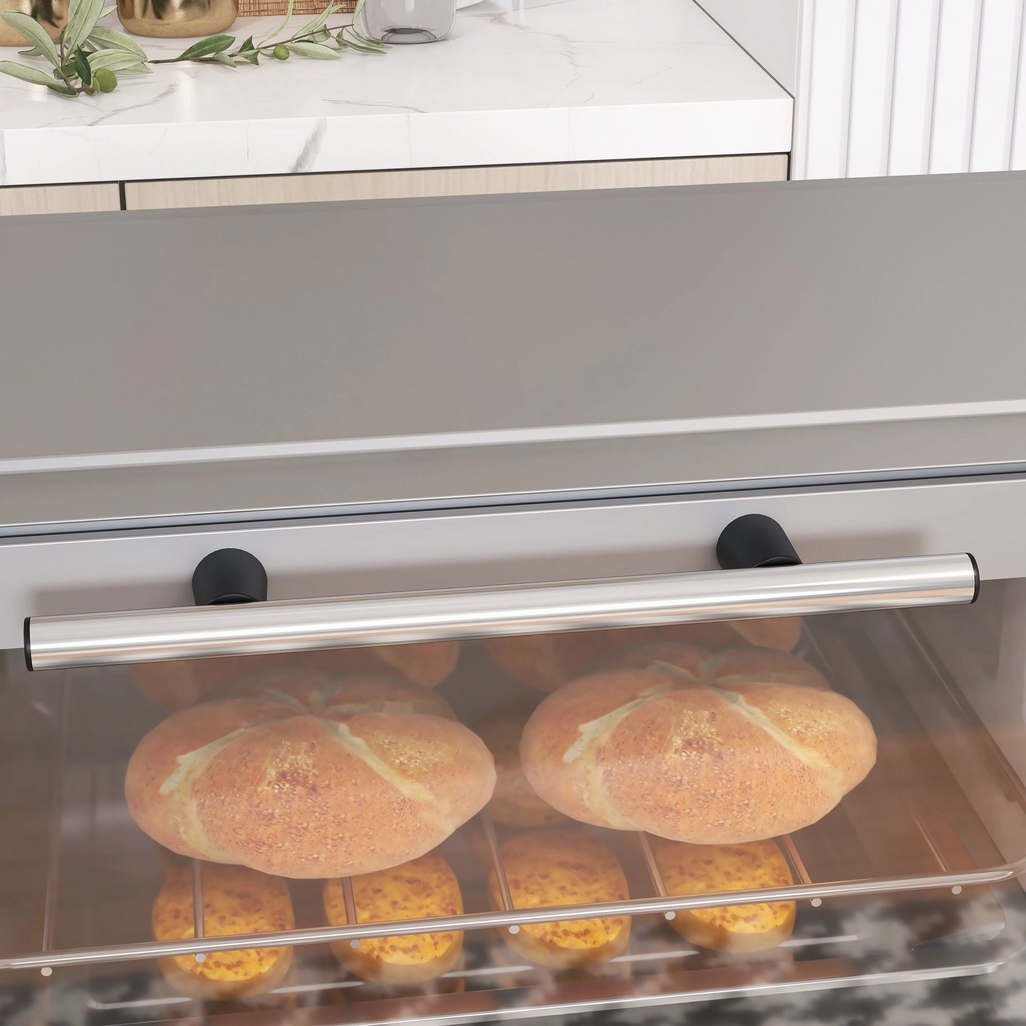 Rootz Mini Oven - Compact Electric Oven - Small Toaster Oven - Adjustable Cooking - 35cm x 24.6cm x 20cm - Stainless Steel, Grey