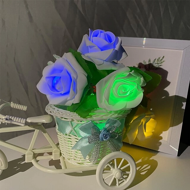 Rose Flower Leaf Fairy String Lights 3M-20LEDs 1.5M-10LEDs Wedding Garden Party Holiday Valentines Lights Decoration Battery or USB Powered