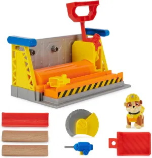 Rubble & Crew, Rubble’s Workshop Playset, Construction Toys with Kinetic Build-It Sand & Rubble Action Figure, Kids Toys for Boys & Girls Ages 3 
