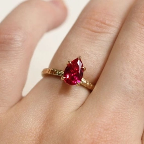 Ruby Solitaire Engagement Ring