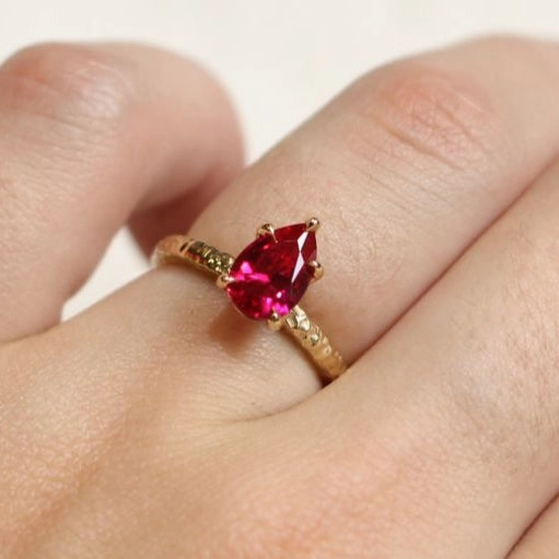 Ruby Solitaire Engagement Ring