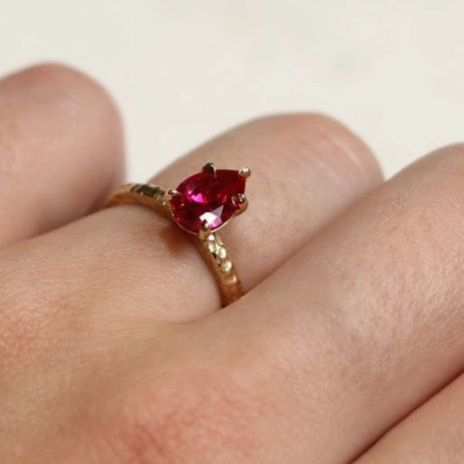 Ruby Solitaire Engagement Ring