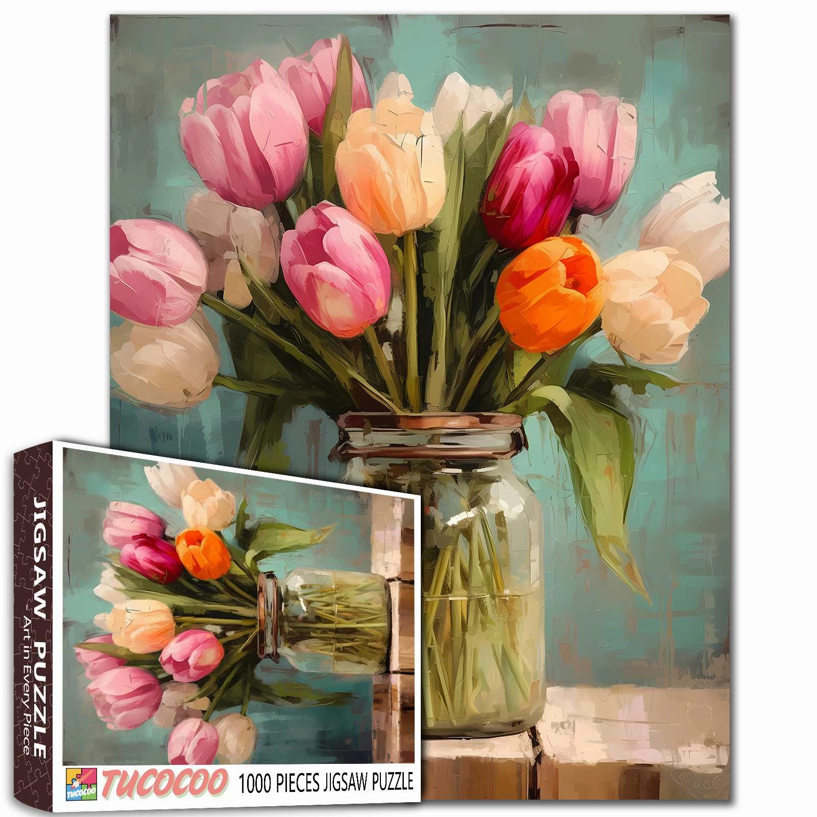 Rustic Tulips Art Jigsaw Puzzle