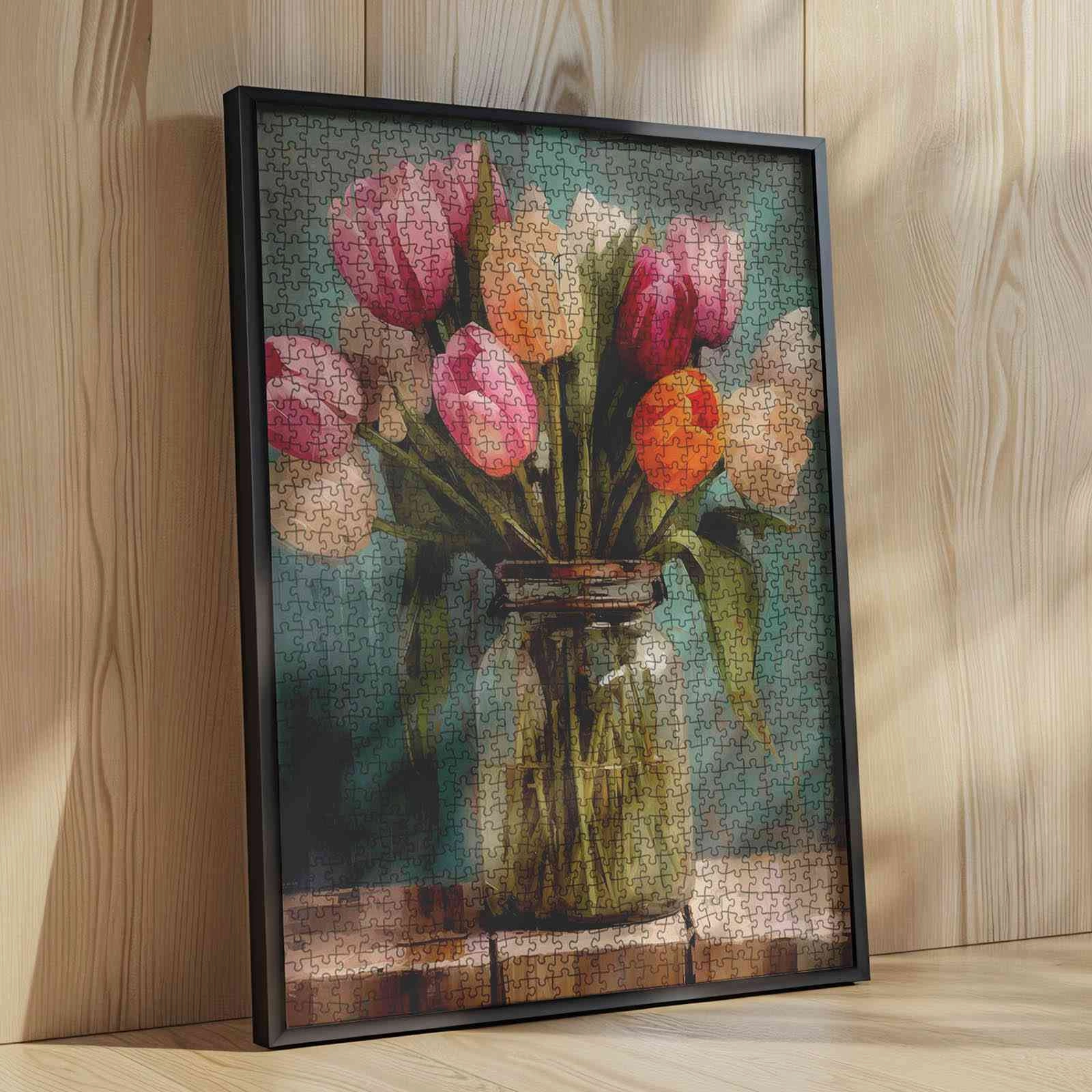 Rustic Tulips Art Jigsaw Puzzle