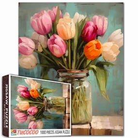Rustic Tulips Art Jigsaw Puzzle