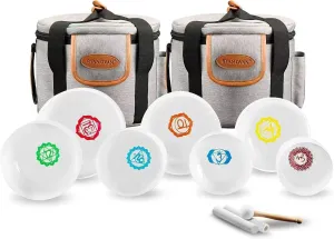 RYAN DVAN 432 hz 7-12 Inch Set of 7 Chakra Symbol Design Frosted Quartz Crystal Singing Bowl Set with Free 2 pcs Carrying Case