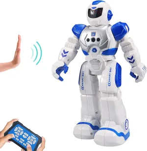 Rynx | Remote Control Robot for Kids, Sikaye Intelligent Programmable Robot with Infrared Controller Toys, Dancing, Singing, Moonwalking and LED Eyes, Motion Sensor Robot Set for Kids' Entertainment (Blue)