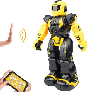 Rynx | Remote Control Robot for Kids, Sikaye Intelligent Programmable Robot with Infrared Controller Toys, Dancing, Singing, Moonwalking and LED Eyes, Motion Sensor Robot Set for Kids (Yellow)