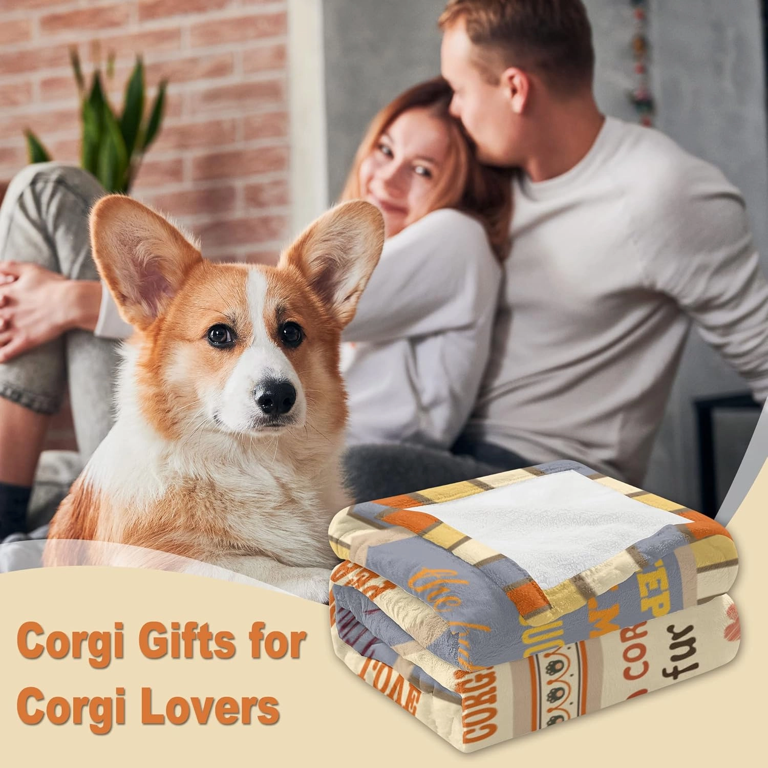 Ryubein Corgi Blanket 50" X 60" - Cute Dog Lovers Gift for Kids, Girls, Boys, Adults, Women, Men - All Ages