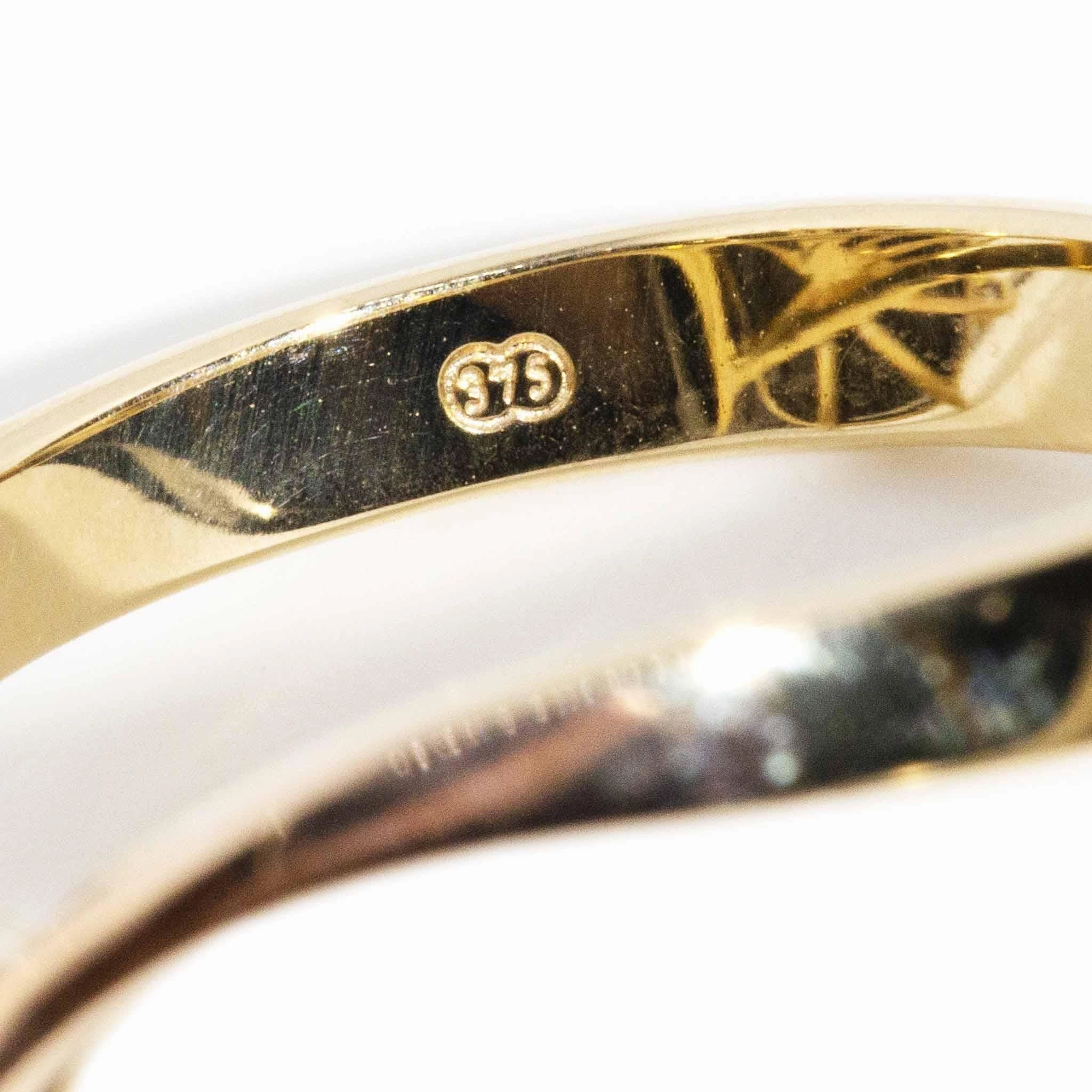 Serene 1980s Boulder Opal & Diamond Ring 9ct Gold