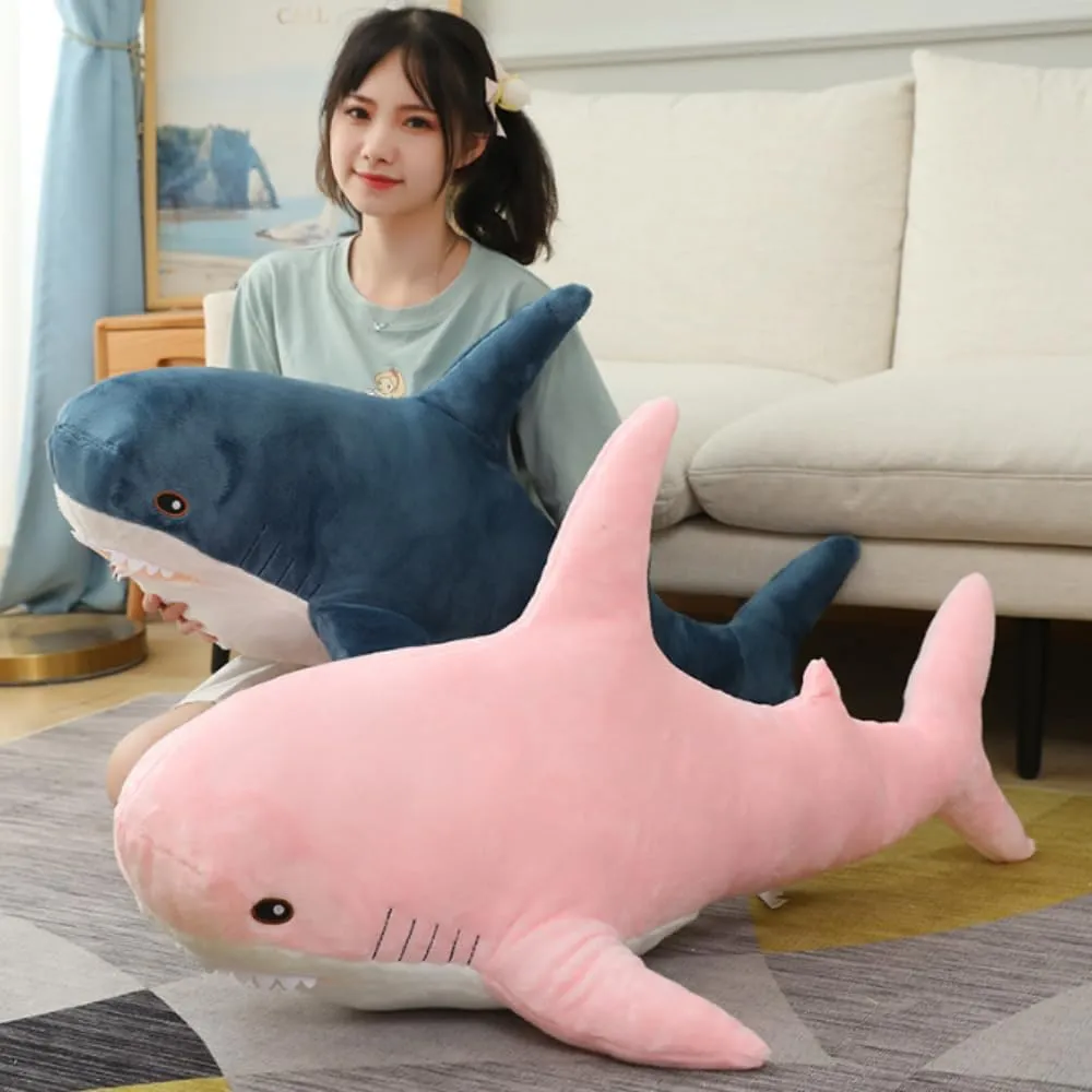 Shark Plushies Pillow Large, Plush Shark Toy Pillow, Comfortable Sleep Pillow Back Cushion, Kids Room Decoration, Bedtime Gift for Boys and Girls. 1 Piece (Pink 31.5in)