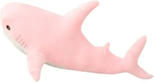 Shark Plushies Pillow Large, Plush Shark Toy Pillow, Comfortable Sleep Pillow Back Cushion, Kids Room Decoration, Bedtime Gift for Boys and Girls. 1 Piece (Pink 31.5in)
