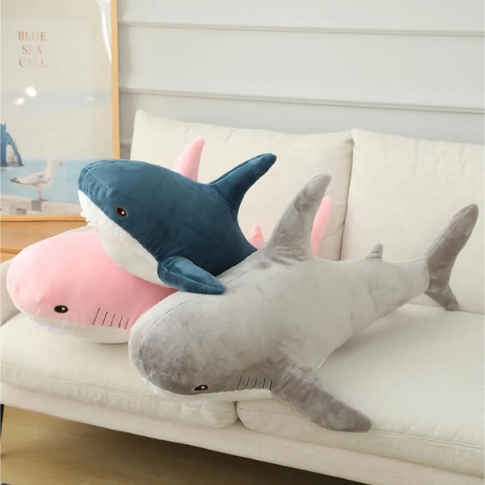 Shark Plushies Pillow Large, Plush Shark Toy Pillow, Comfortable Sleep Pillow Back Cushion, Kids Room Decoration, Bedtime Gift for Boys and Girls. 1 Piece (Pink 31.5in)