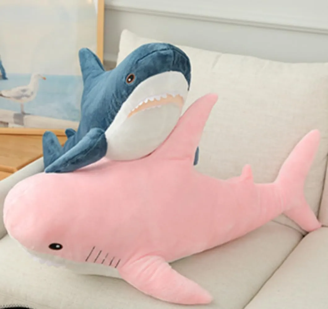Shark Plushies Pillow Large, Plush Shark Toy Pillow, Comfortable Sleep Pillow Back Cushion, Kids Room Decoration, Bedtime Gift for Boys and Girls. 1 Piece (Pink 31.5in)