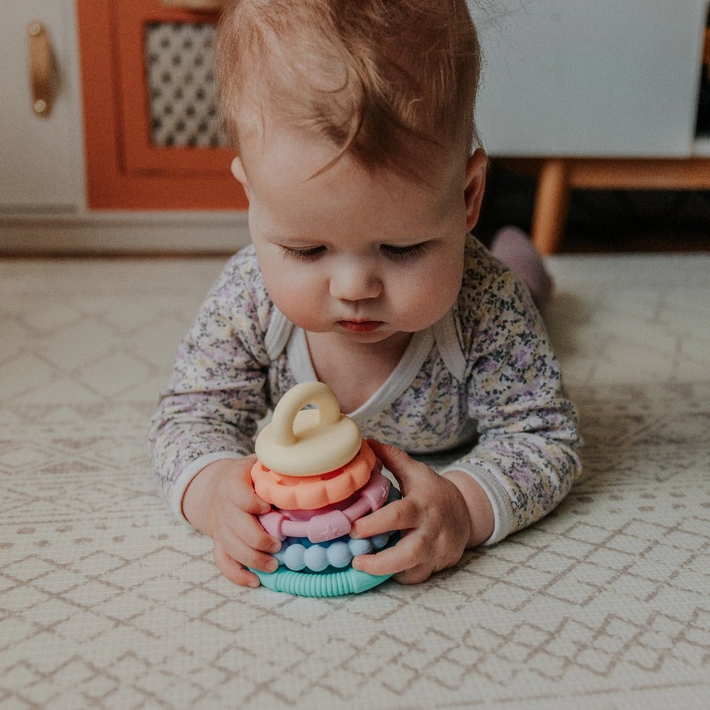SILICONE RAINBOW STACKER AND TEETHER PASTEL