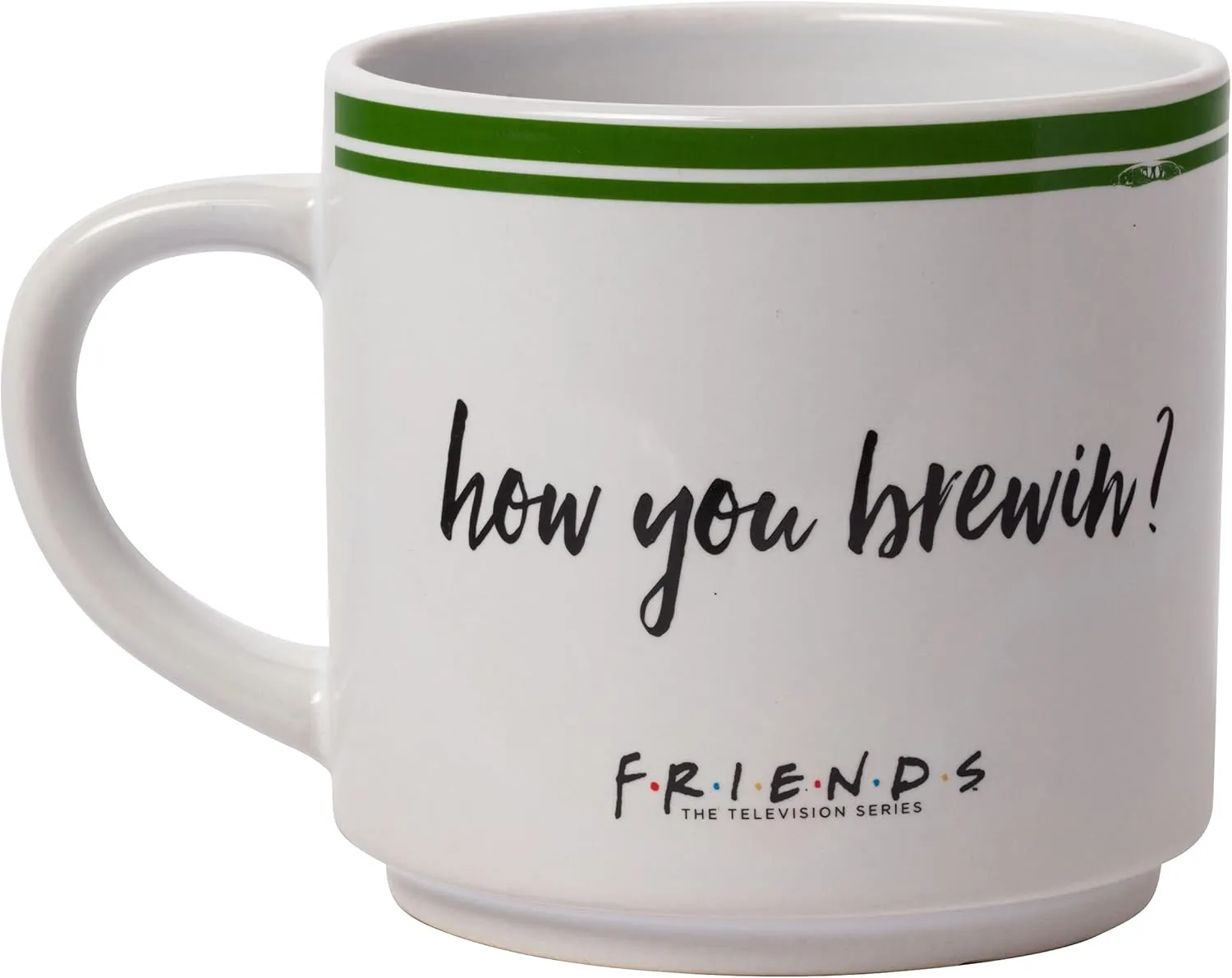 Silver Buffalo Friends Central Perk Stripe Pattern 4-Pack Ceramic Mug Stack, 10-Ounces