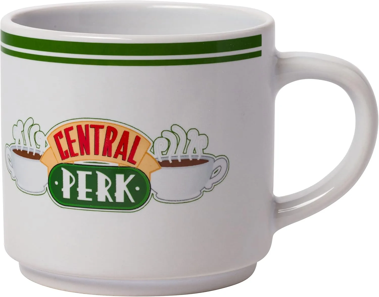 Silver Buffalo Friends Central Perk Stripe Pattern 4-Pack Ceramic Mug Stack, 10-Ounces