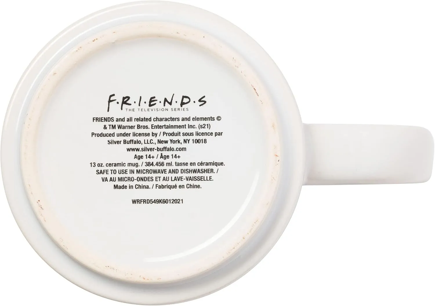 Silver Buffalo Friends Central Perk Stripe Pattern 4-Pack Ceramic Mug Stack, 10-Ounces