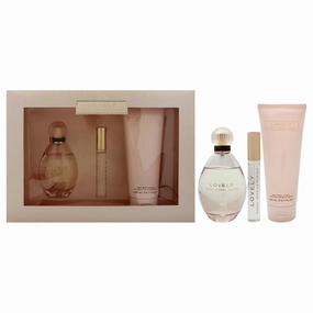 SJP Lovely - Women's Perfume and Body Care Gift Set - Includes Eau De Parfum, Rollerball, and Soft Lotion in Iconic Lovely Fragrance - Notes of Mandarin, Lavender, and Apple - 3 pc