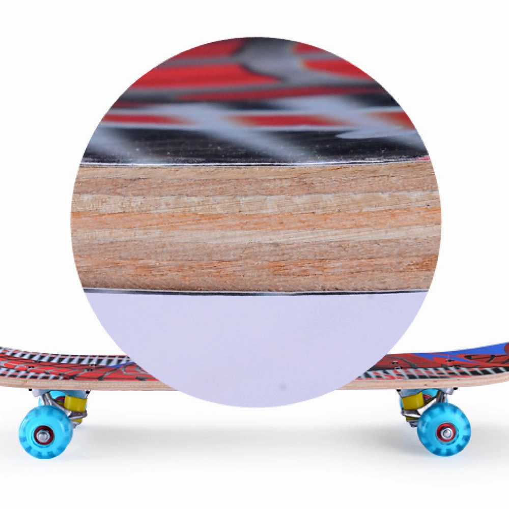 Skateboard With Colourful Flashing Wheel