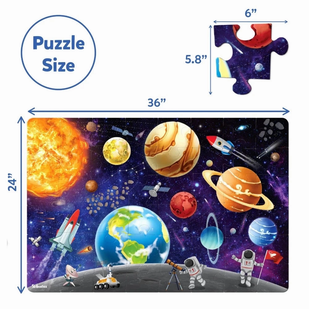 Skillmatics Piece & Play: Up In Space | Floor Puzzle & Game