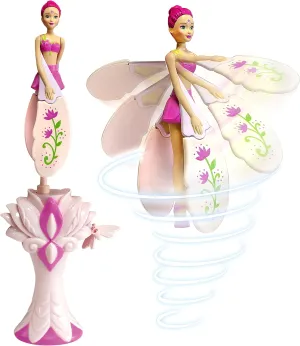Sky Dancers Fuchsia Fantasy – The Original Flying Doll Toy – Pull String Powered, Use Indoors or Outdoors, No Batteries Required, Gift for Kids 6 