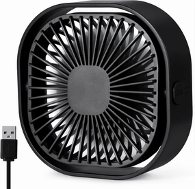 Small USB Desk Fan, 4 Inch Quiet Mini Table Fan, 3 Speeds Portable Desktop Fan, 360°Rotatable Little Personal Fan, Small Cooling Fan with USB Cable,Mini Fan for Home Office Bedroom Summer Gift (Black)