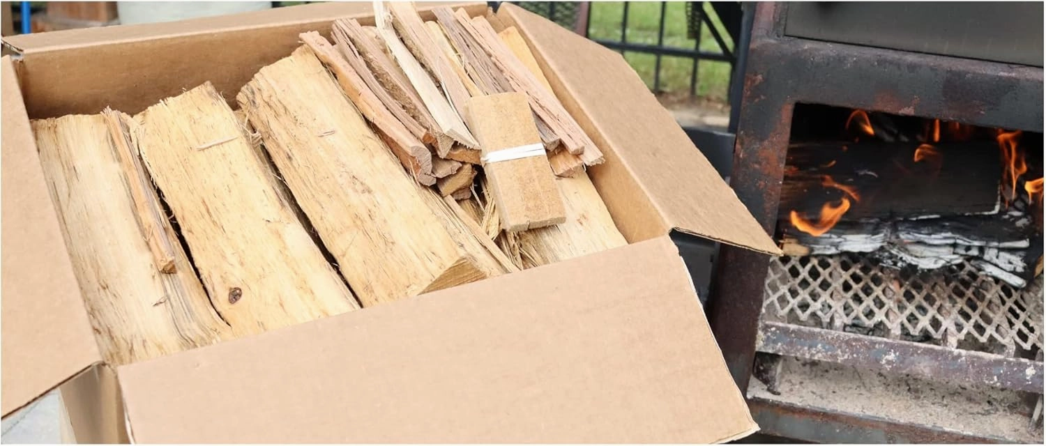 Smoak Firewood 12inch Length Premium Cooking Wood & Firewood Logs - Used for Grills, Smokers, Pizza ovens, stoves, firepits or fireplaces - USDA Certified Kiln Dried (Pecan - 12in pieces (45-50lbs))