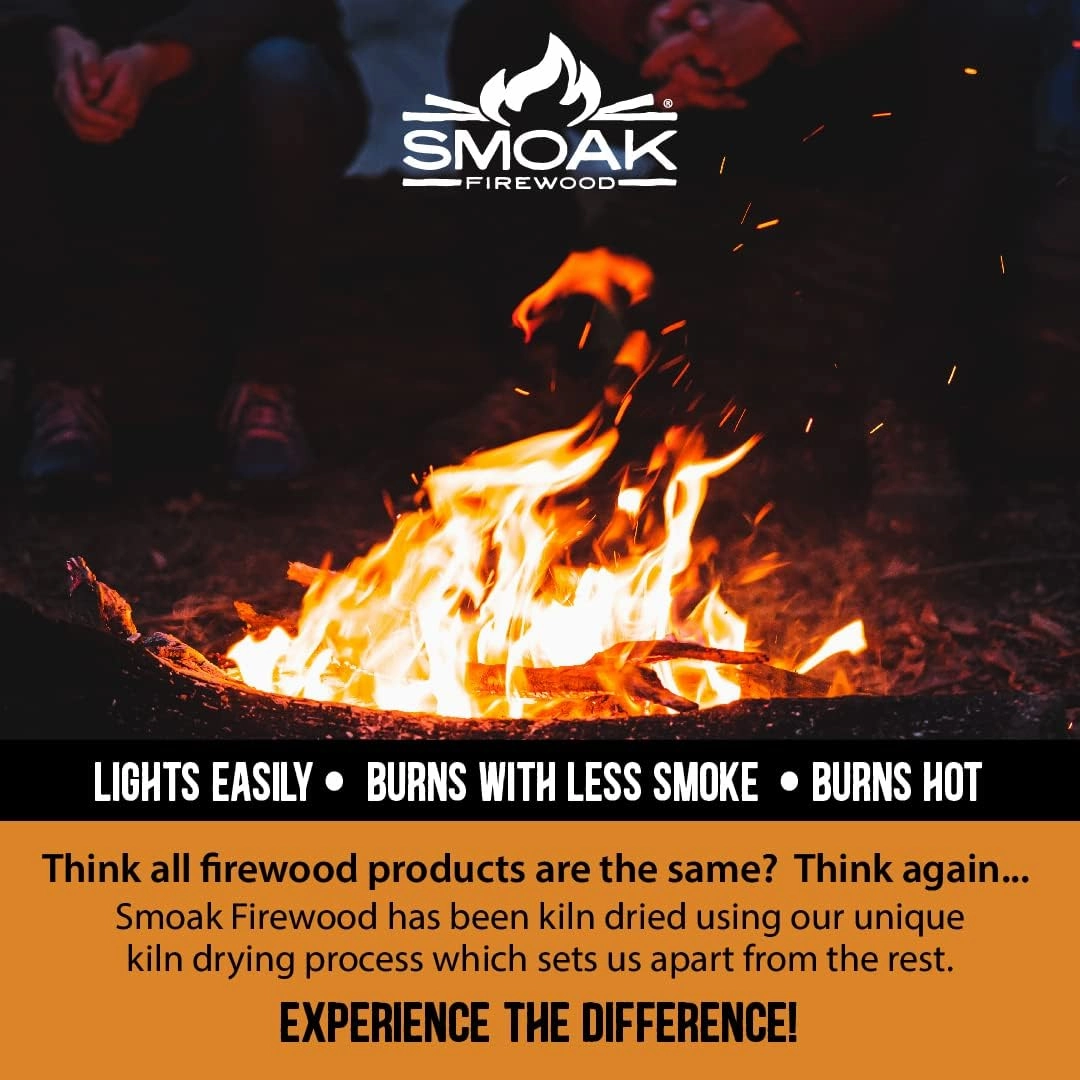 Smoak Firewood 12inch Length Premium Cooking Wood & Firewood Logs - Used for Grills, Smokers, Pizza ovens, stoves, firepits or fireplaces - USDA Certified Kiln Dried (Pecan - 12in pieces (45-50lbs))