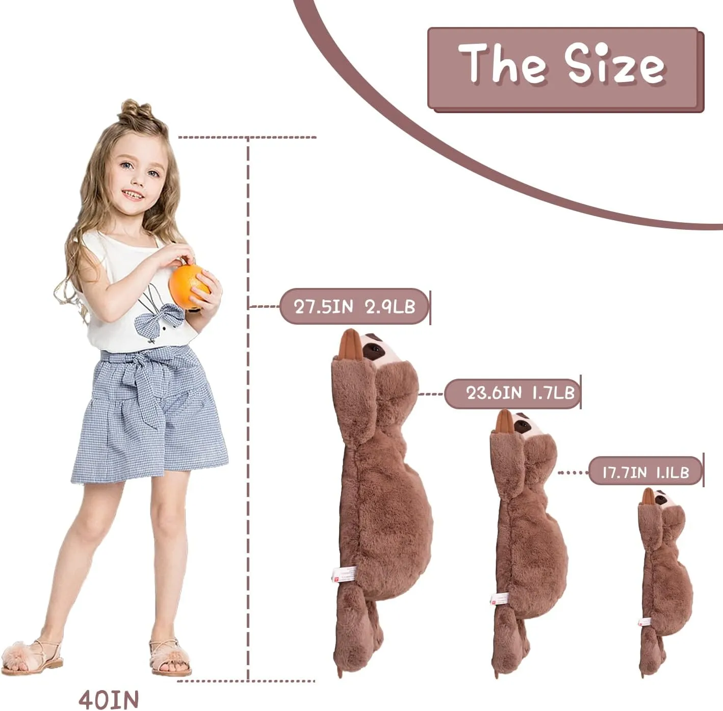Soft Weighted Stuffed Animals Weighted Plushies Animals for Adults, Soft Lovely Weighted Animals for Adult and Kids - 28IN - 2.9LB
