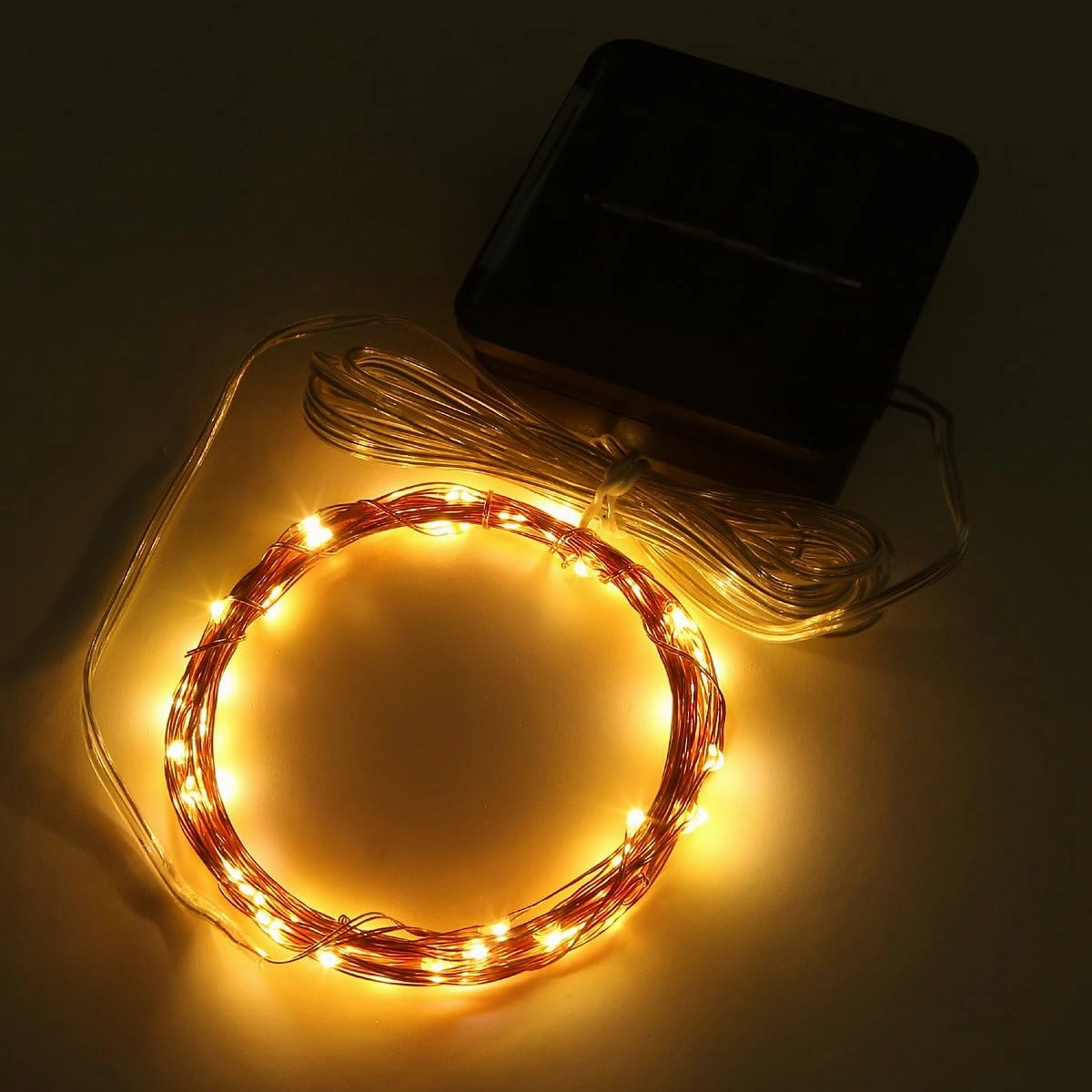 Solar Mini Teeny Tiny Lights,Starry String Light for Garden Fairy,Tree,Railing,Arbor,Fence,16 Feet 50LEDs,2 Pack,Warm White