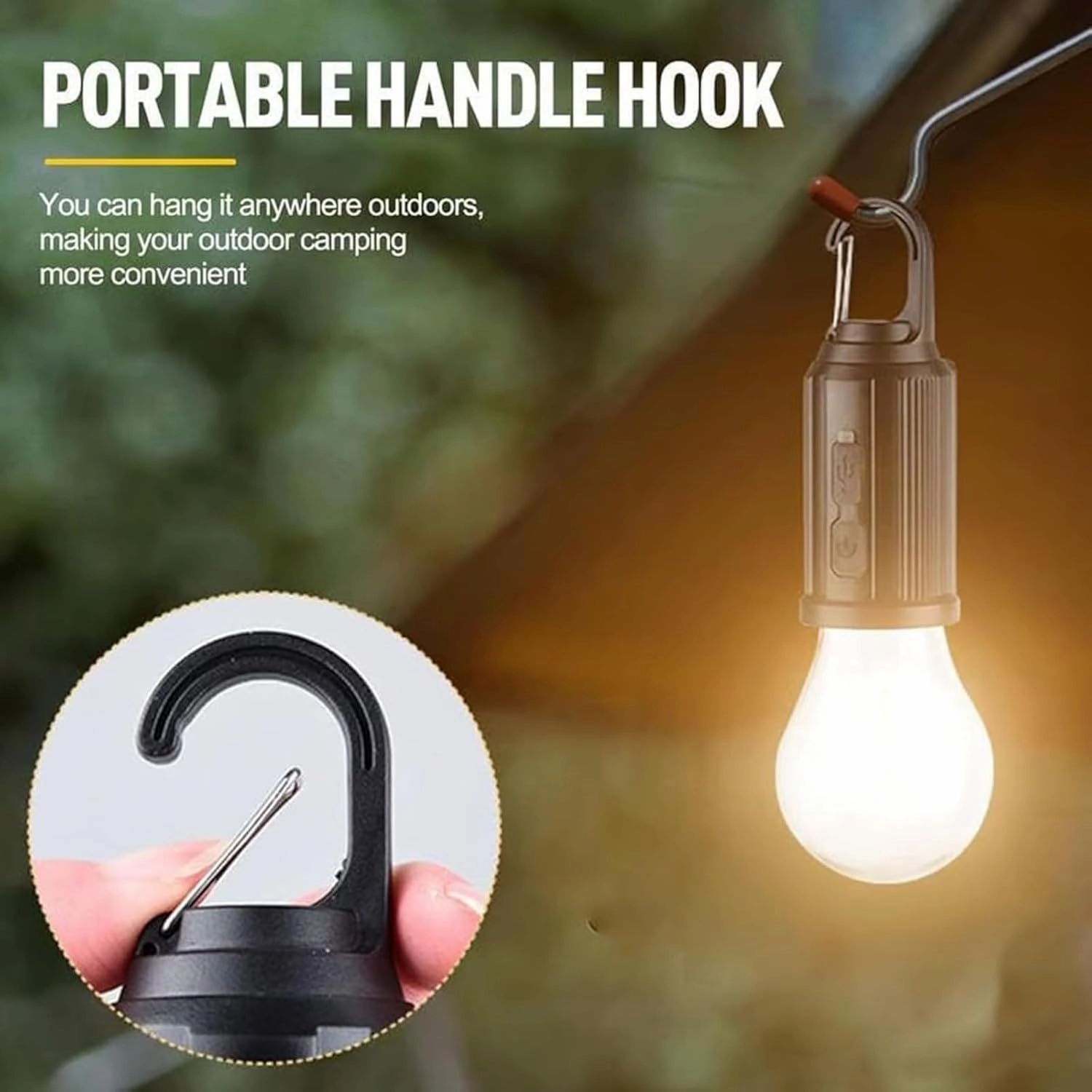 Solar Rechargeable Hooked Camping Light, Solar Tent Lights USB Rechargeable LED Camping Lantern, 2025 New Vintage Outdoor Tent Ambient Light, for Power Outages, Hiking,Campsites (B,4PC)